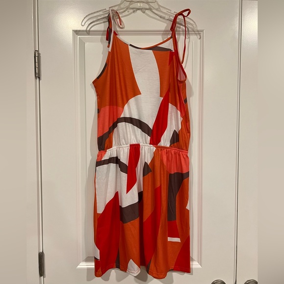 Red/Orange/Brown/Cream Dress size M - Picture 7 of 8